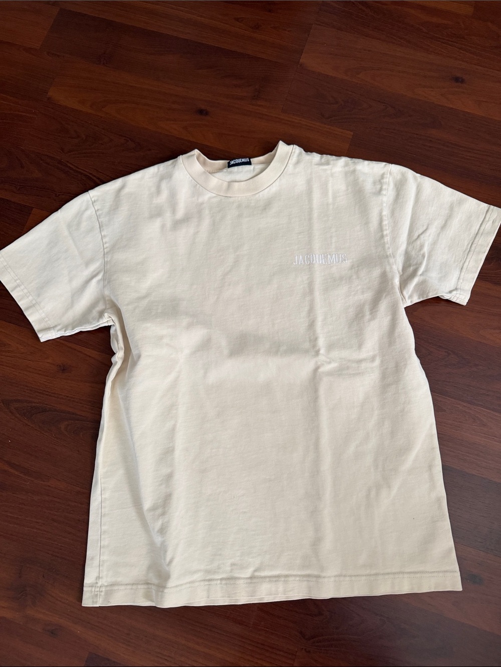 Jacquemus Cream Short-Sleeve Logo T-Shirt